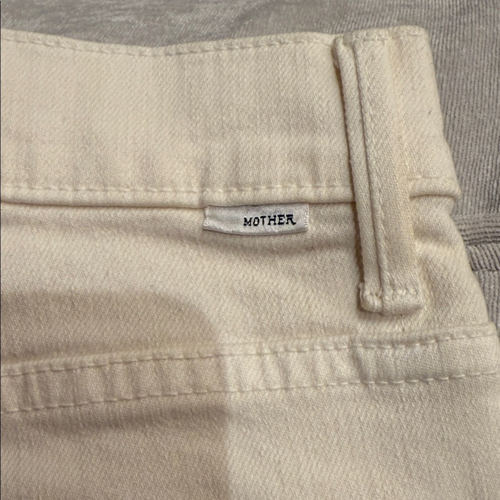 NWT MOTHER The Rascal Sliced Up Heel Play Date Aqwantique White 25 Jeans - Picture 12 of 16